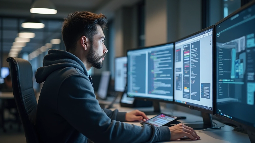 Разработчик проверяет адаптивный дизайн сайта на различных устройствах